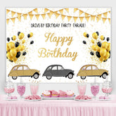 Gold Glitter Drive par la toile de fond du défilé de fête d'anniversaire